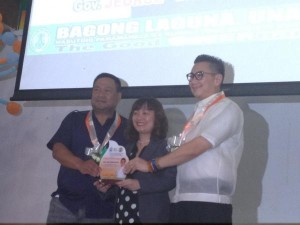 Rep JV Ejercito and Laguna Gov. Jeorge ER Ejercito with Grace Nicolas, who was a keynote speaker.