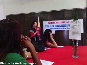 BM Bencito gives her message of support to the members of the STI, HIV and AIDS Council.