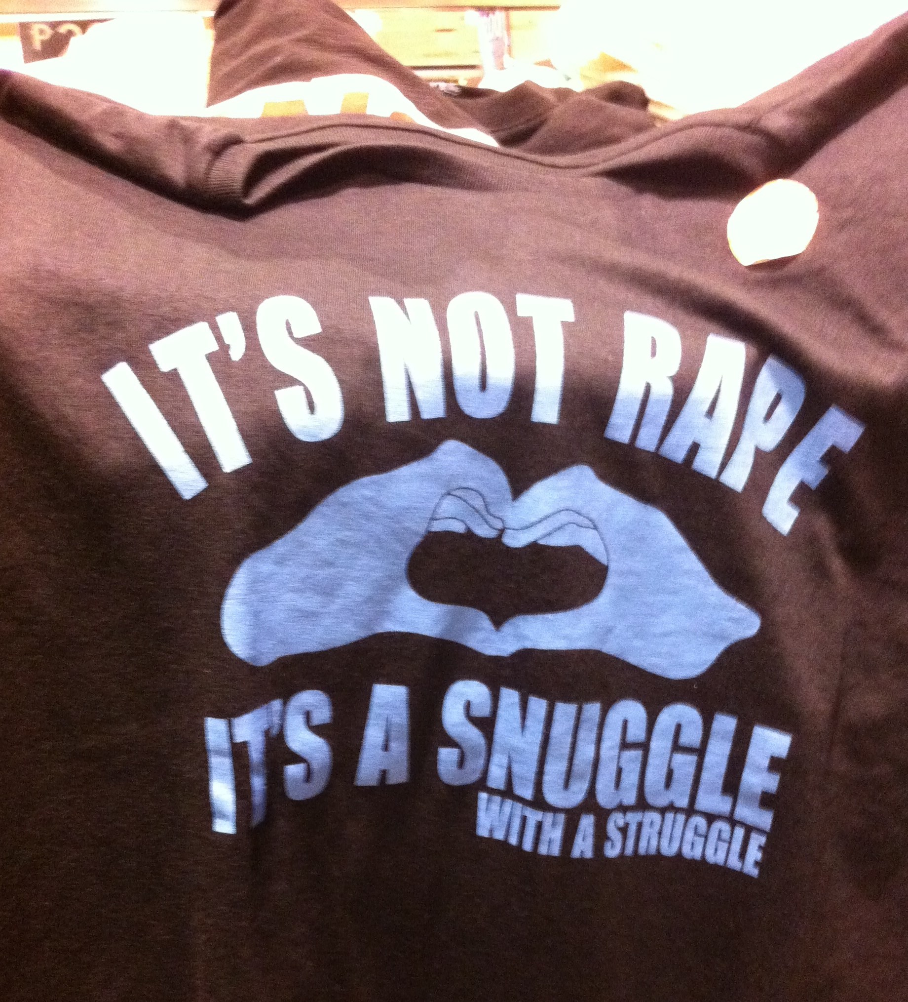 Rape shirt spotted at SM Dept Store | Photo by Karen Kunawicz