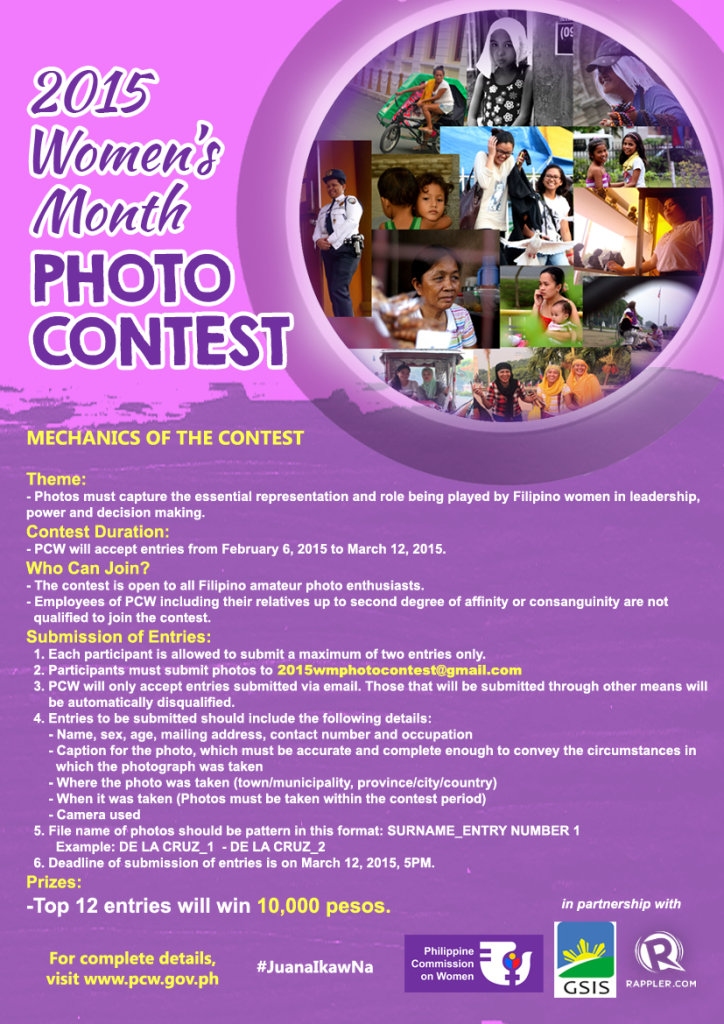 2015 Women's Month Photo Contest poster