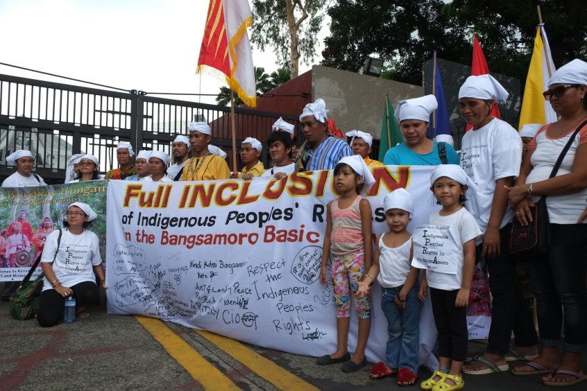 Groups express solidarity to the cause of the Non-Moro indigenous peoples for full inclusion of their rights in the BBL at a ritual-action in front of the House of Representatives in Quezon City. (10 May 2015) | Photo by Joseph Purugganan