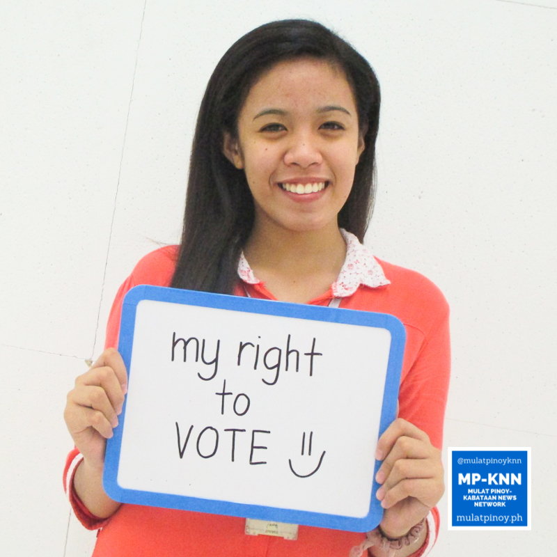 “My right to vote motivated me to register.” - Karen Ibañez | Photo by Alice Ultra/MP-KNN