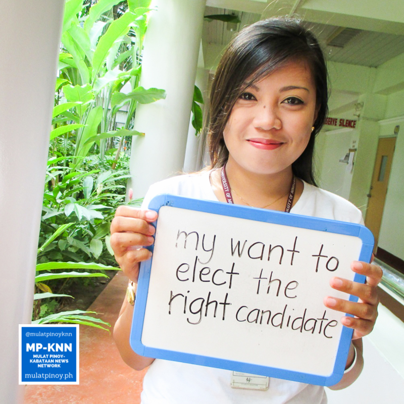 “Aside from it is a requirement for our church to be a registered voter, what triggered me to register as a voter was my want to elect the right candidate who can really change this nation.” - Noreen San Luis | Photo by Alice Ultra/MP-KNN