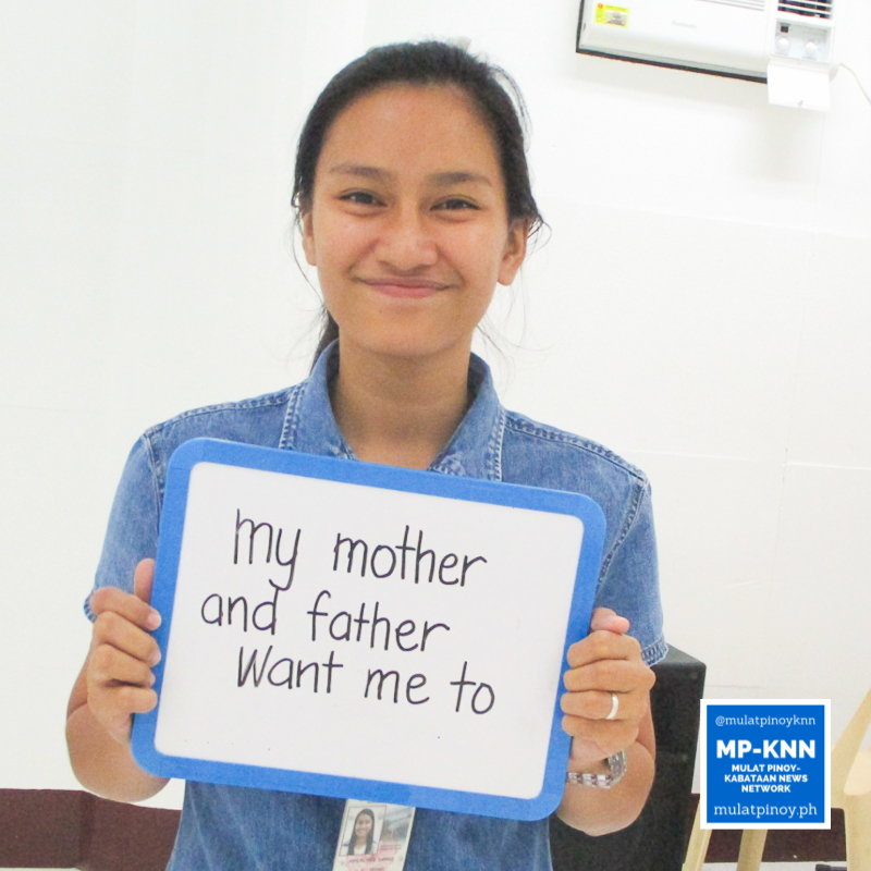 “My mother and father motivated me to register.” – Joferlyn Sango | Photo by Alice Ultra/MP-KNN